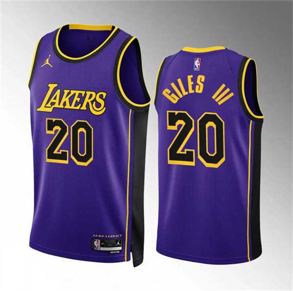 Mens Los Angeles Lakers #20 Harry Giles Iii Purple Statement Edition Stitched Basketball Jersey Dzhi->los angeles lakers->NBA Jersey